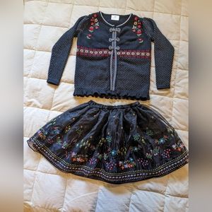Little girls' Hanna Andersson Swedish skirt and sweater set
